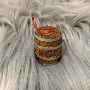 Coca Coke Vtg Barrel Ornament Mini